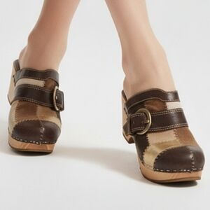 Coach Women's Multi-Brown Patchwork Mules